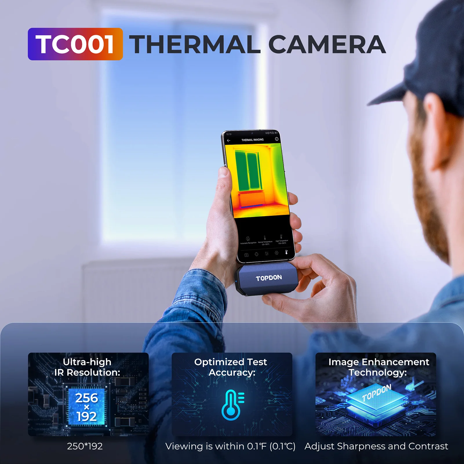 TOPDON TC001 256x192 Cámara de - Topdon Tc001 Thermal Camera reseña y precio