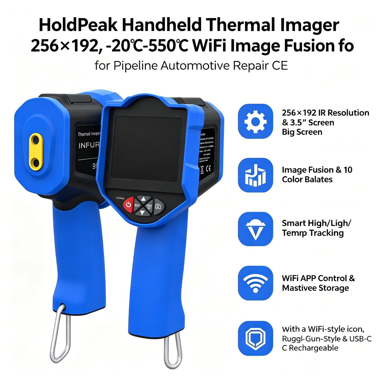 Cámara termográfica HoldPeak,  - Thermal Imaging Camera 256X192 reseña y precio